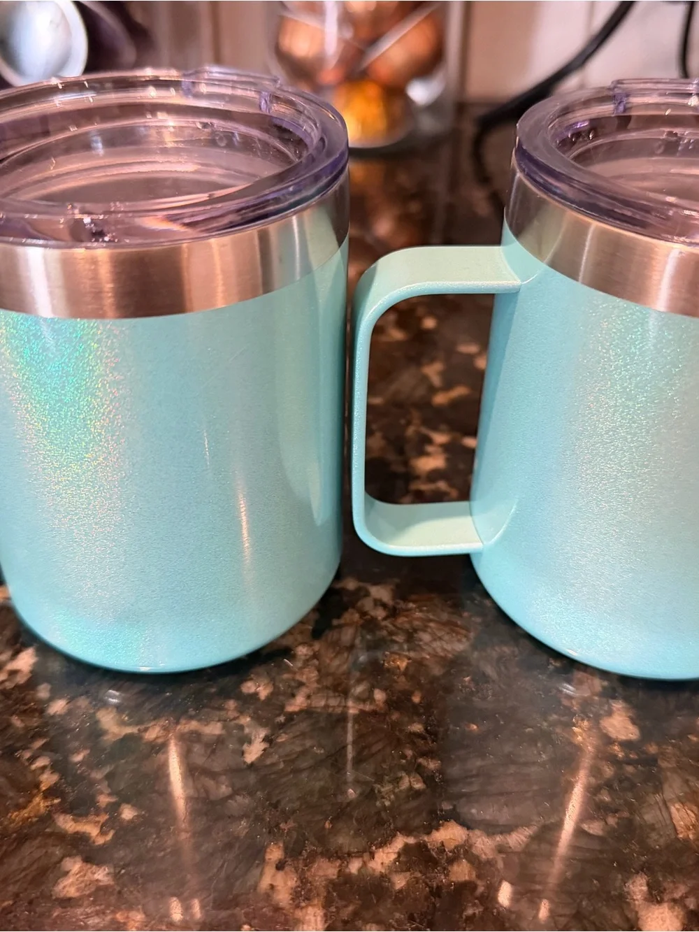Turquoise Insulated Stainless Steel Tumbler Mug - Double Wall Thermal New.